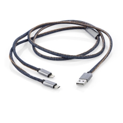 Kabel USB 2 w 1 JEANS-25590